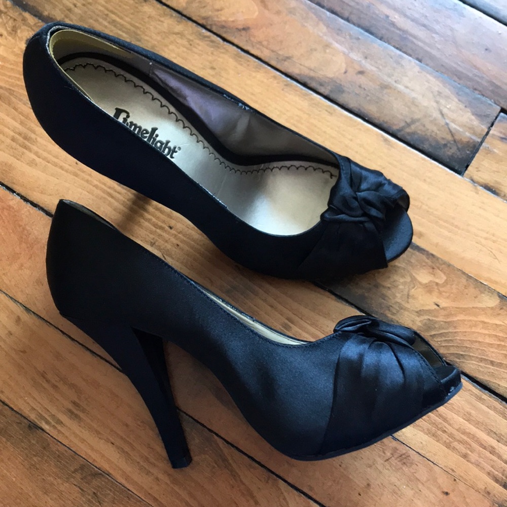 Black Satin Heels